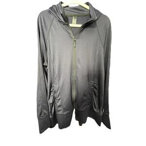 Mondetta Jacket Womens XL Active Wear Full Zip Black Purple Long Sleeve Pockets